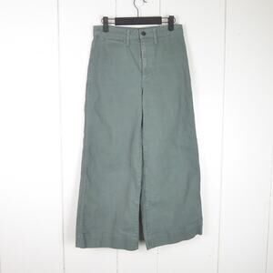 Madewell Pants Womens SZ 25 Emmet Wide Leg Crop High Rise Welt Pocket Baggy
